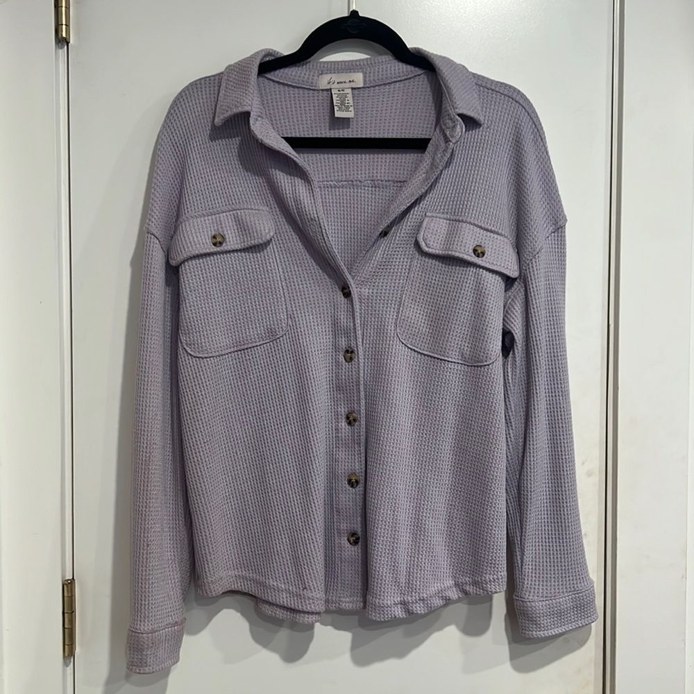 Purple waffle knit long sleeve